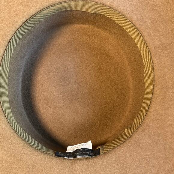 Vintage J Peterman Made in Italy Wool Hat Women's Velvet Bow Formal Brown Hat - Picture 11 of 13